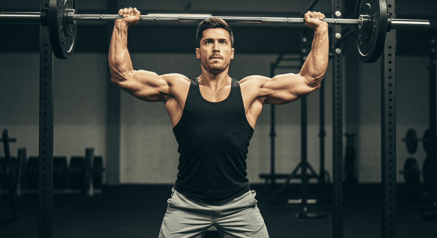 40-Minute Shoulder and Trap Workout Using Military Press and Upright Rows