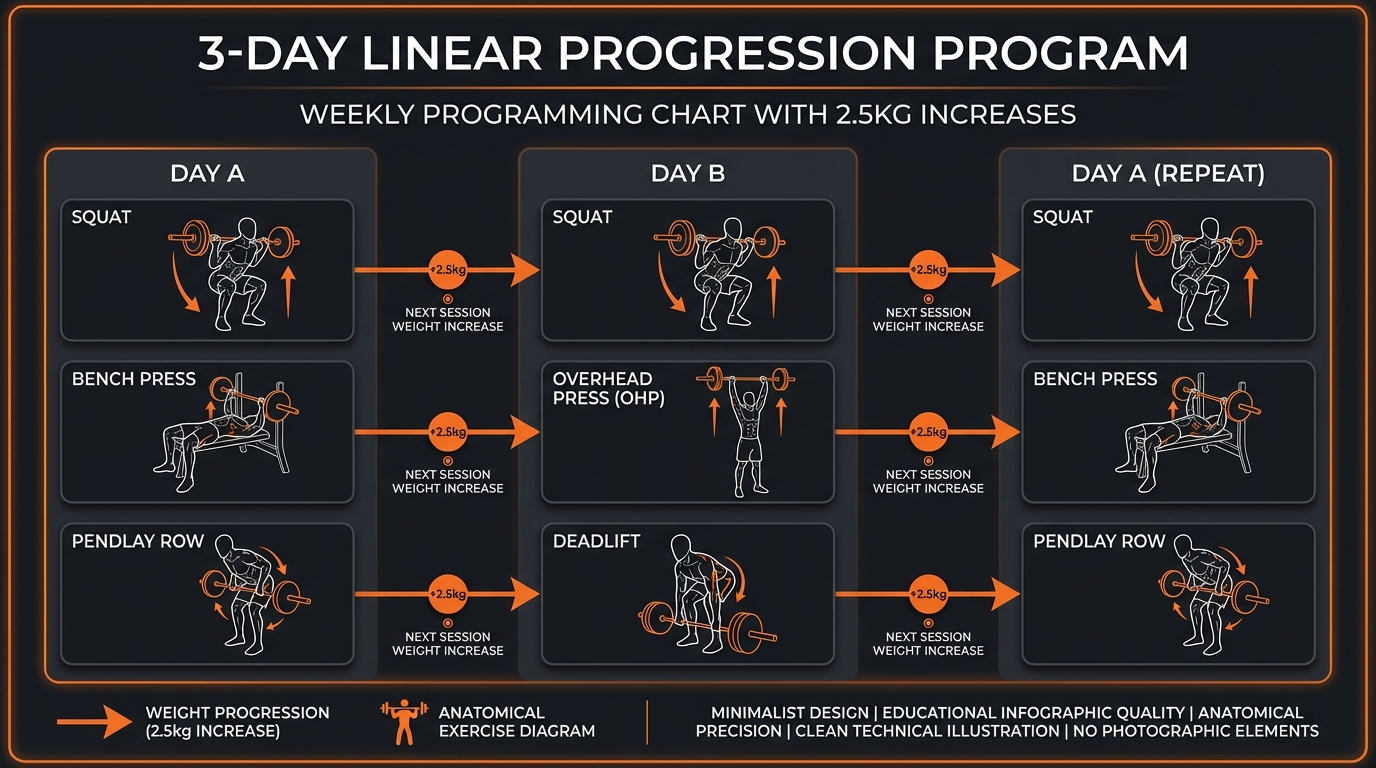 Diagram illustrating key concepts from 5x5 StrongLifts: 8-Week Guide for Strength & Muscle