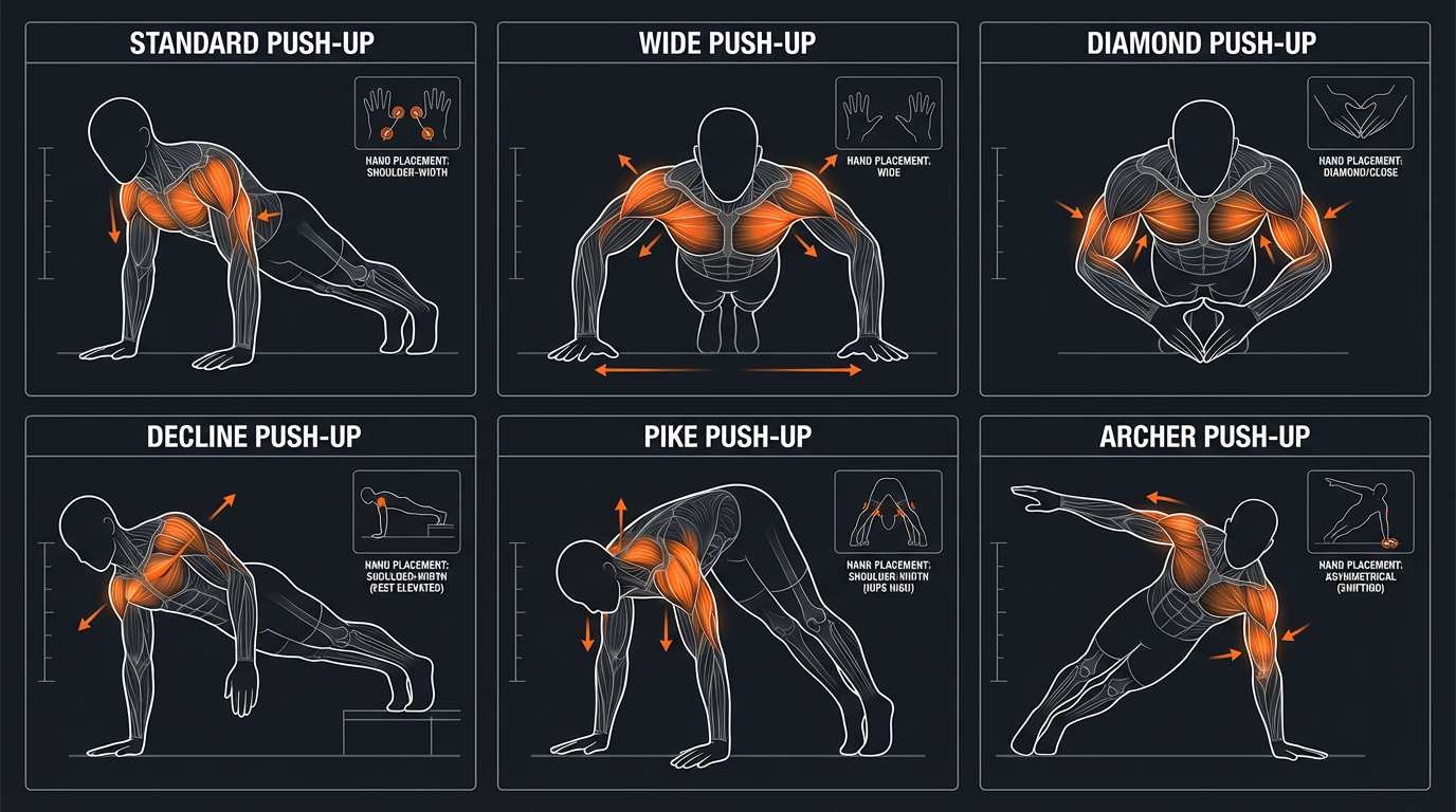 Diagram illustrating key concepts from Diamond Push-Ups: Technique, Benefits, and Variations