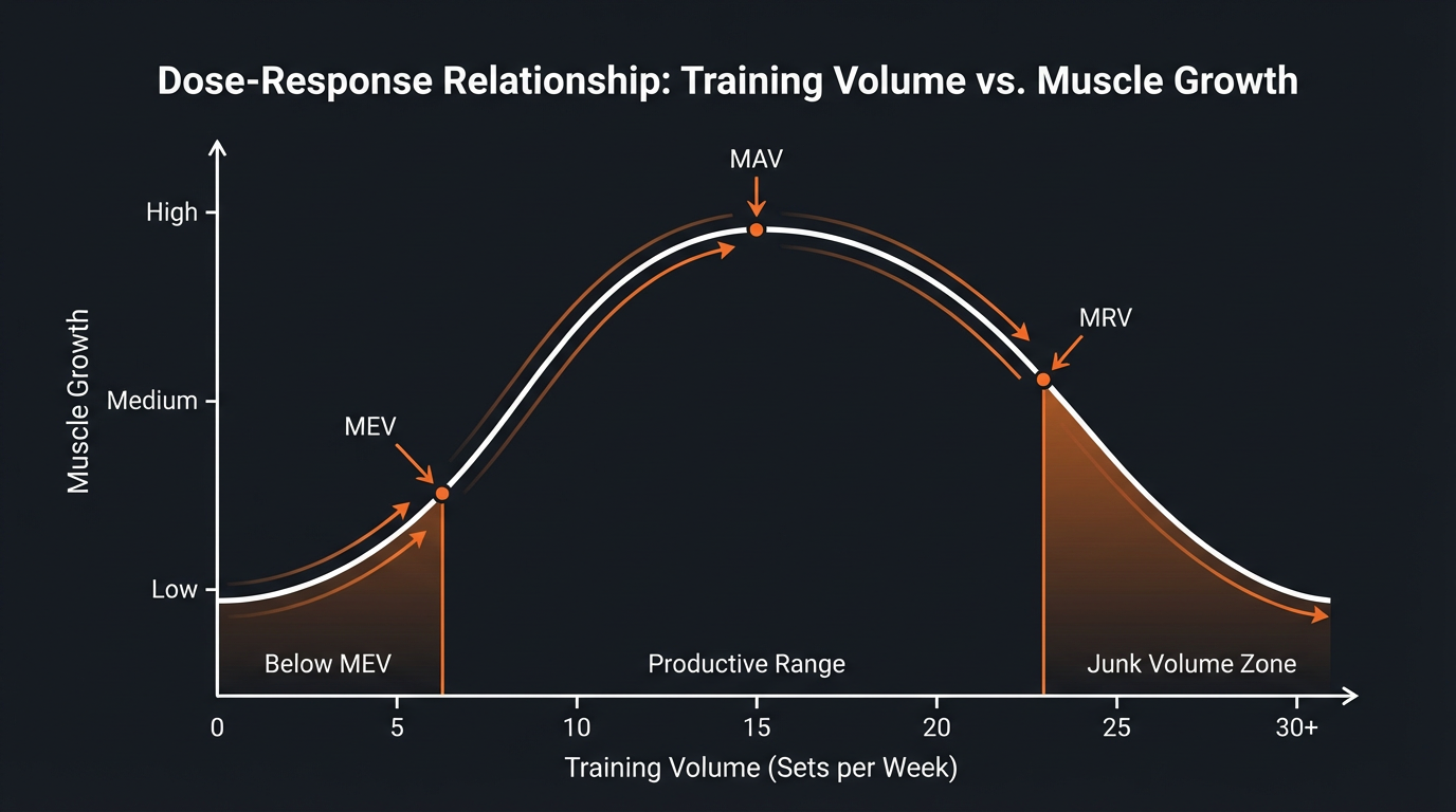 Diagram illustrating key concepts from High-Volume vs. High-Intensity Training: Which is Better for Mass?