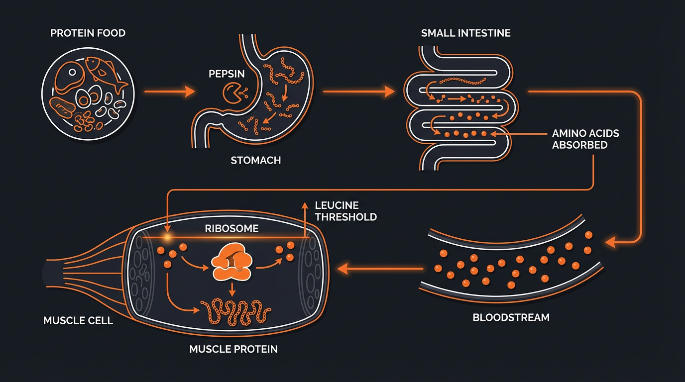 Diagram illustrating key concepts from Protein Powder vs. Whole Food Protein: Pros and Cons for Muscle Building