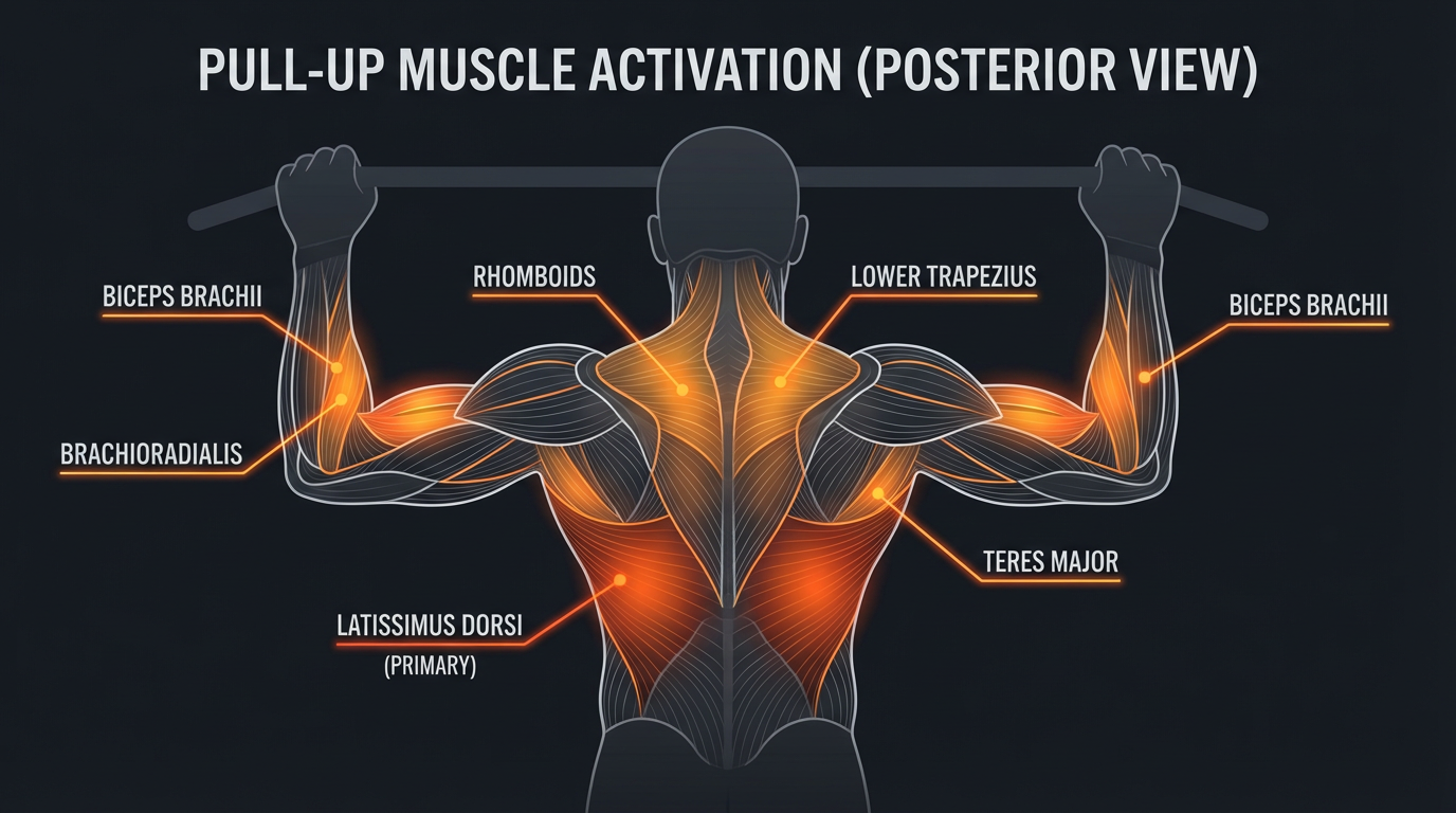 Diagram illustrating key concepts from Pull-Up Grip Guide: Wide, Narrow, Neutral, and Their Effects on Muscle Activation