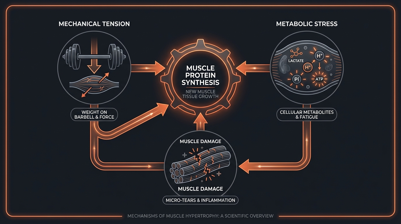 Diagram illustrating key concepts from The Anabolic Window: Myth or Reality in Muscle Building