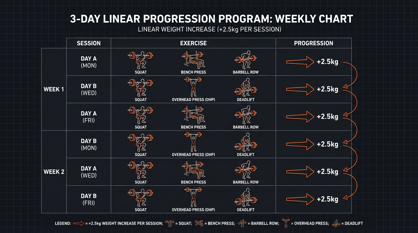 Diagram illustrating key concepts from The Ultimate Guide to 5x5 Training: Boost Your Strength and Size
