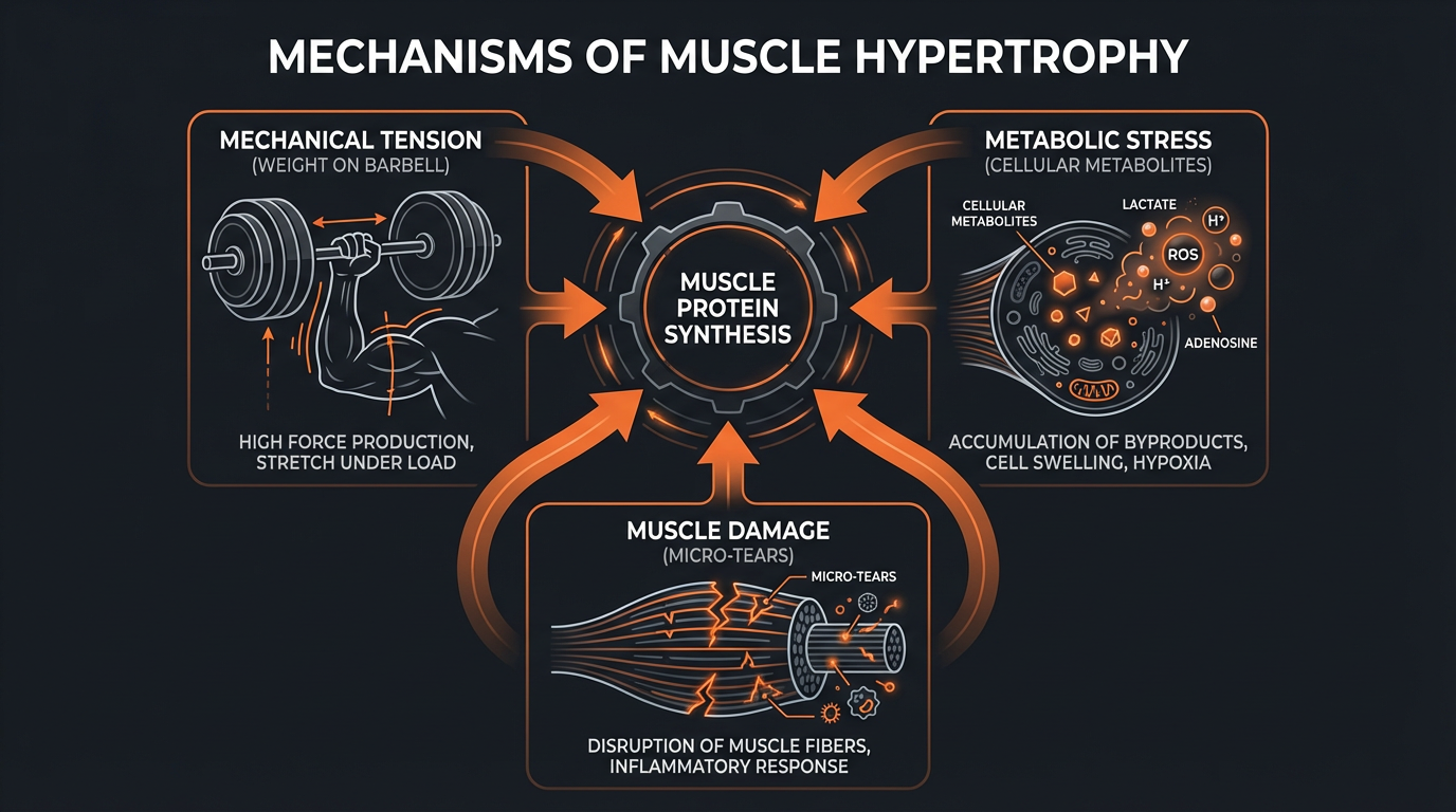 Diagram illustrating key concepts from Understanding the Difference: Muscle Building vs. Strength Training
