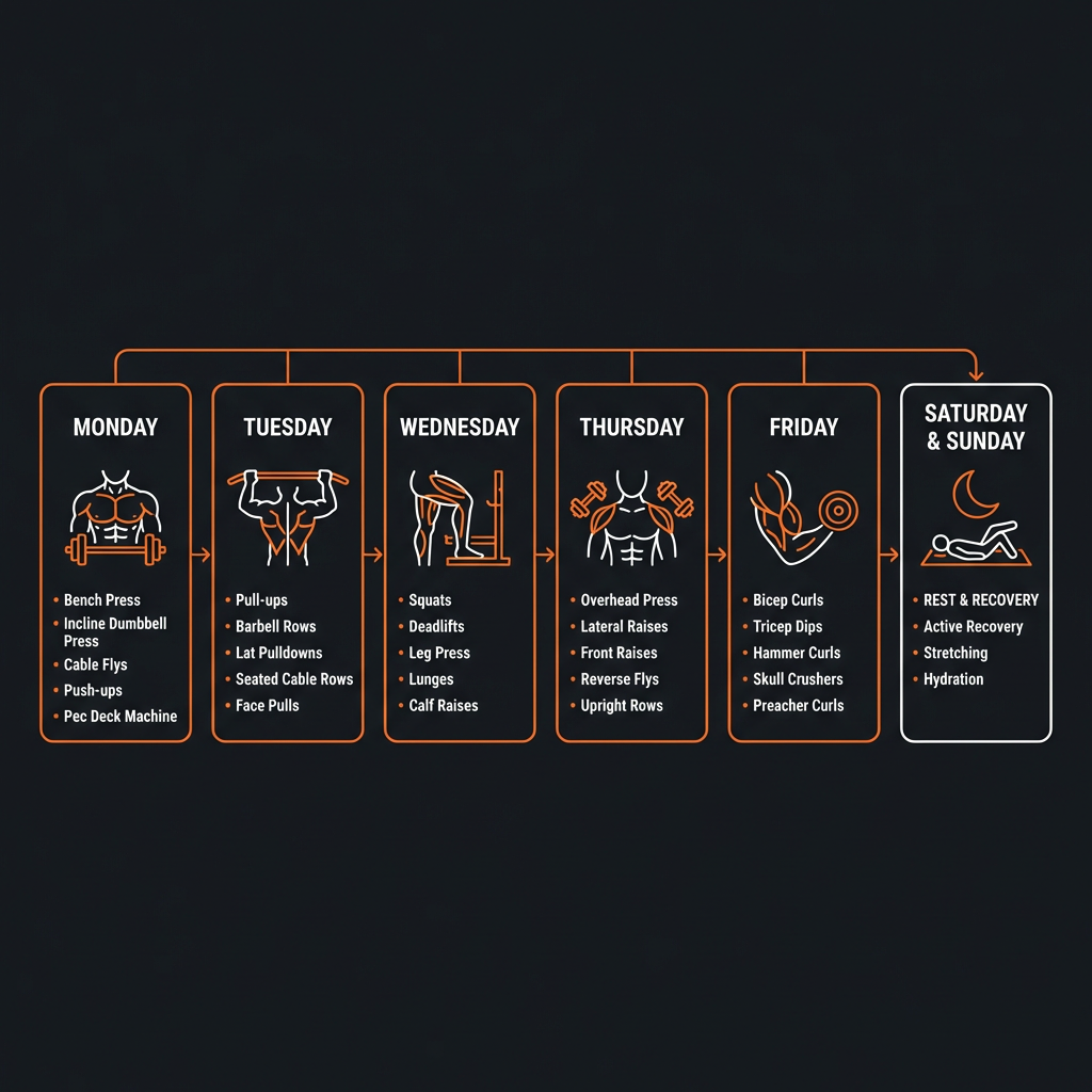 Diagram illustrating key concepts from 5-Day Strength & Symmetry Split